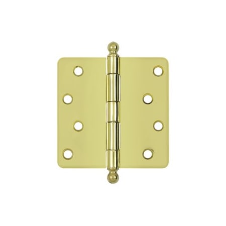 Deltana S44R43-BT 1/4 Radius Ball Tip Door Hinge Polished Brass, 10PK S44R43-BT-XCP10